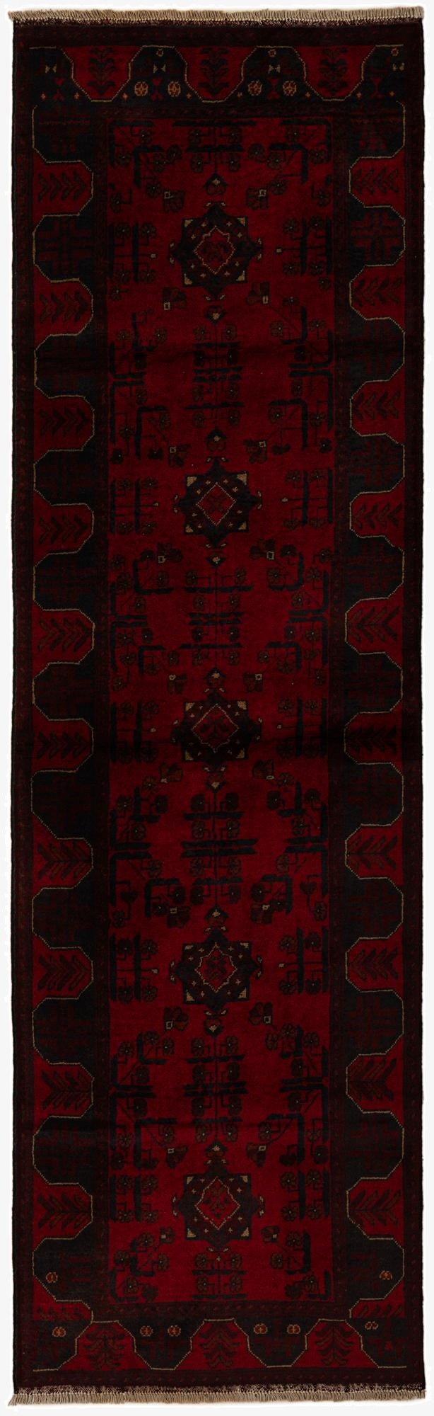  2' 9 x 9' 5  Hand Knotted Khal Mohammadi Wool Runner Rug
