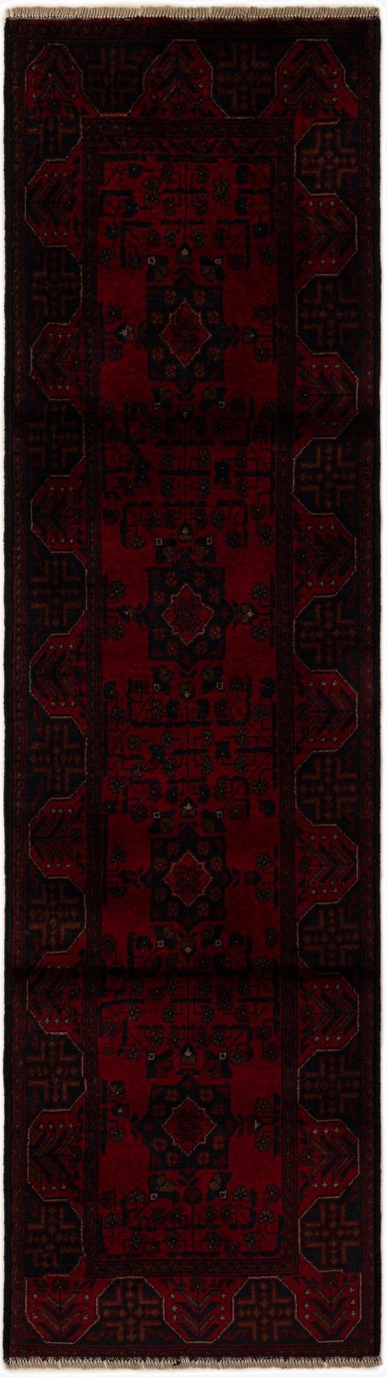  2' 7 x 9' 3  Hand Knotted Khal Mohammadi Wool Runner Rug