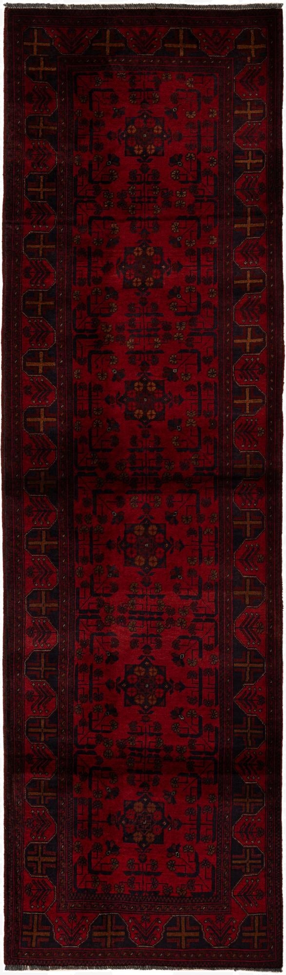  2' 9 x 9' 4  Hand Knotted Khal Mohammadi Wool Runner Rug