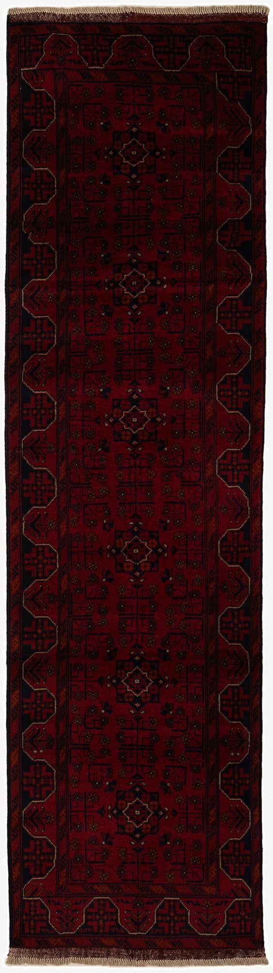  2' 7 x 9' 8  Hand Knotted Khal Mohammadi Wool Runner Rug