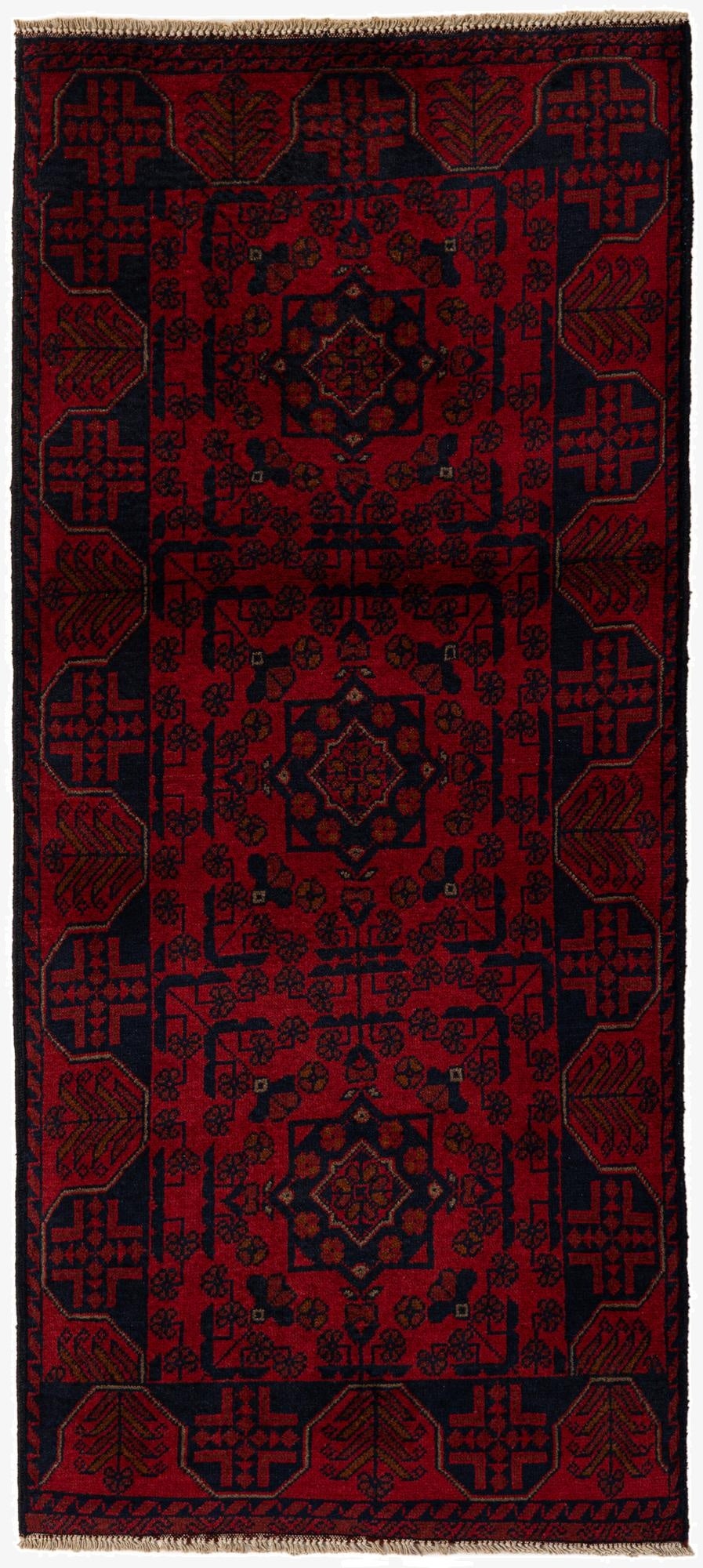  2' 6 x 6' 2  Hand Knotted Khal Mohammadi Wool Runner Rug