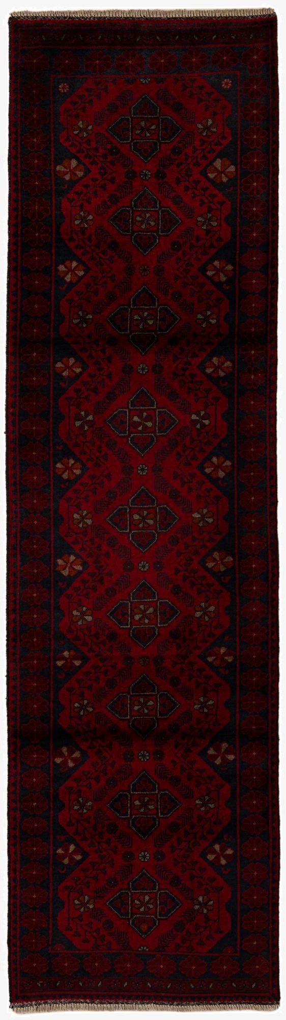  2' 8 x 9' 8  Hand Knotted Khal Mohammadi Wool Runner Rug