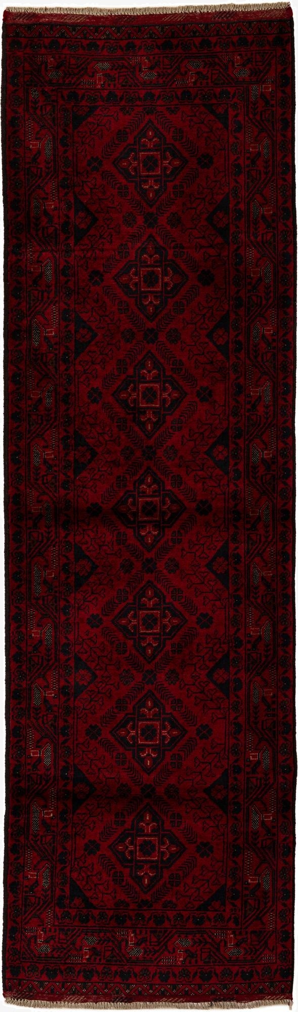  2' 10 x 9' 7  Hand Knotted Khal Mohammadi Wool Runner Rug