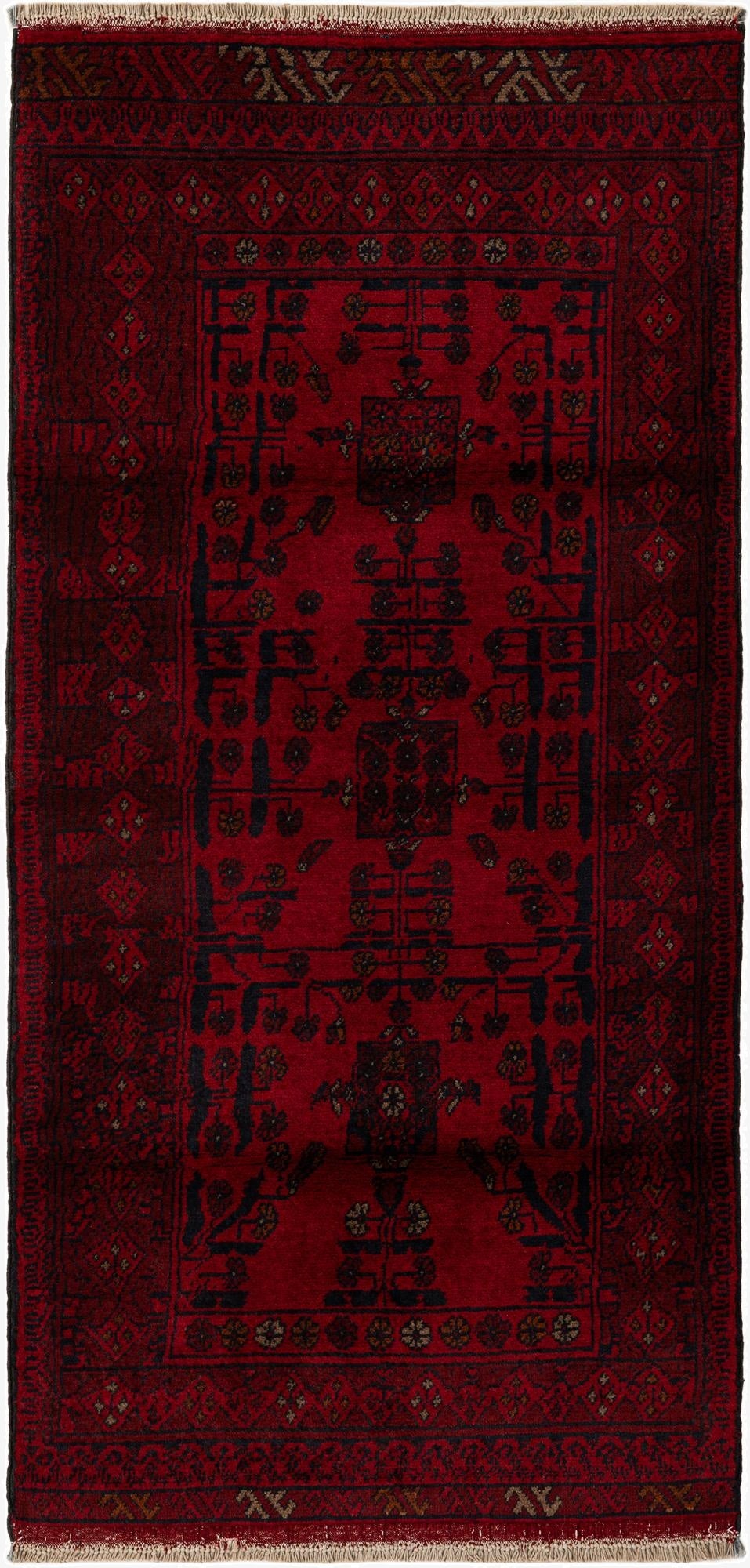  2' 10 x 5' 11  Hand Knotted Khal Mohammadi Wool Runner Rug