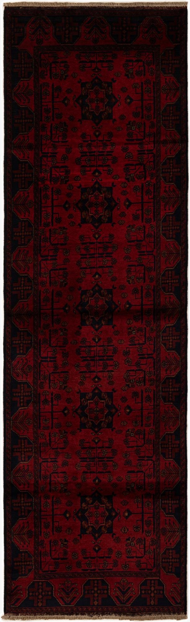  2' 10 x 9' 5  Hand Knotted Khal Mohammadi Wool Runner Rug