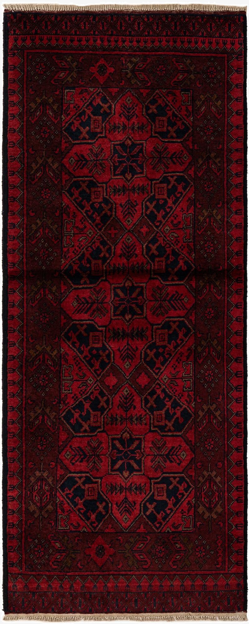  2' 8 x 6' 7  Hand Knotted Khal Mohammadi Wool Runner Rug