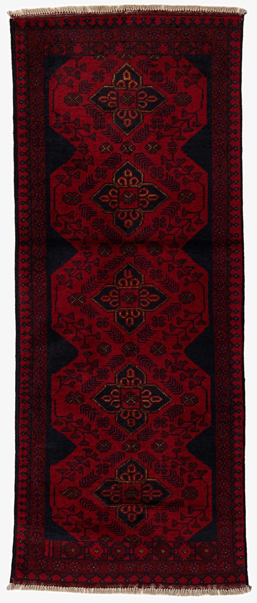  2' 7 x 6' 5  Hand Knotted Khal Mohammadi Wool Runner Rug