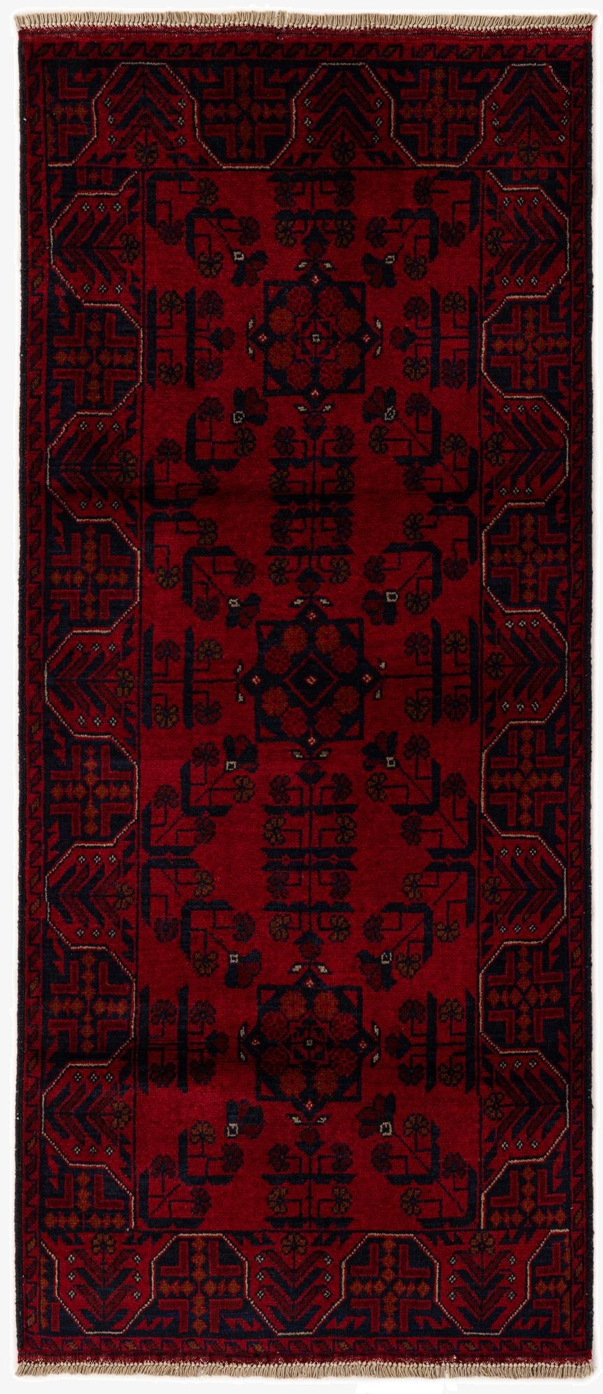  2' 8 x 6' 5  Hand Knotted Khal Mohammadi Wool Runner Rug