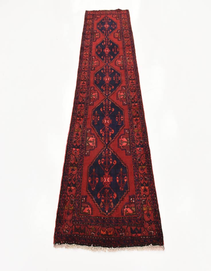 Detail image of  3' 5 x 9' 8  Hand Knotted Khamseh Persian Wool Runner Rug