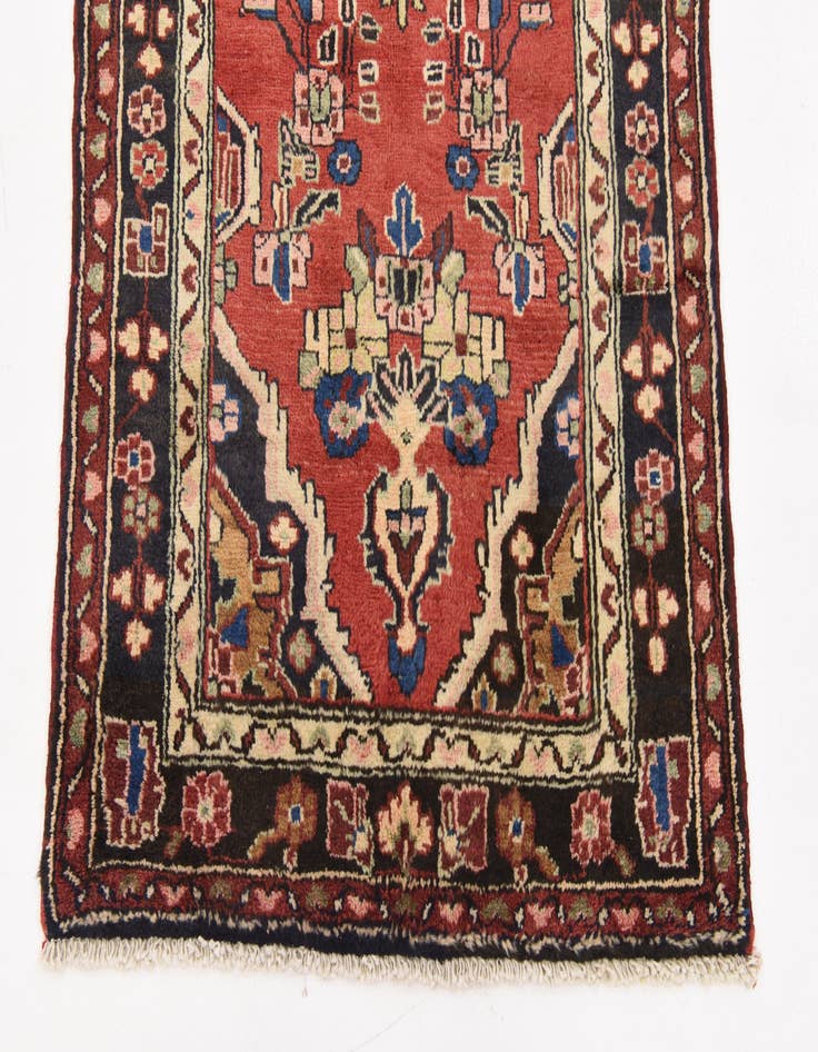 Detail image of  3' 2 x 11'  Hand Knotted Khamseh Persian Wool Runner Rug