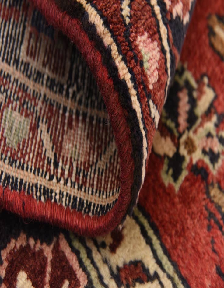 Detail image of  3' 2 x 11'  Hand Knotted Khamseh Persian Wool Runner Rug