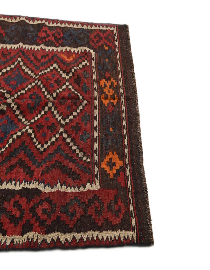 Detail image of  4' 6 x 10' 1  Hand Woven Kilim Afghan Wool Runner Rug
