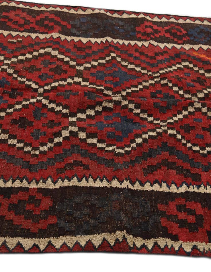 Detail image of  4' 6 x 10' 1  Hand Woven Kilim Afghan Wool Runner Rug