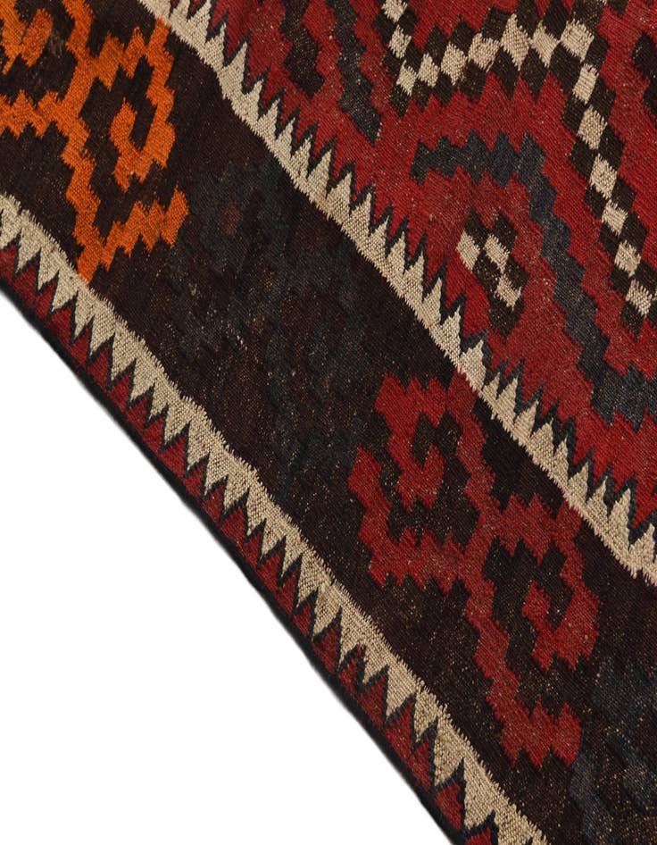 Detail image of  4' 6 x 10' 1  Hand Woven Kilim Afghan Wool Runner Rug