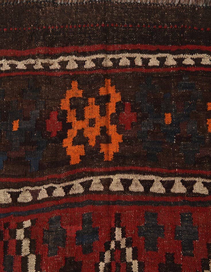 Detail image of  4' 6 x 10' 1  Hand Woven Kilim Afghan Wool Runner Rug