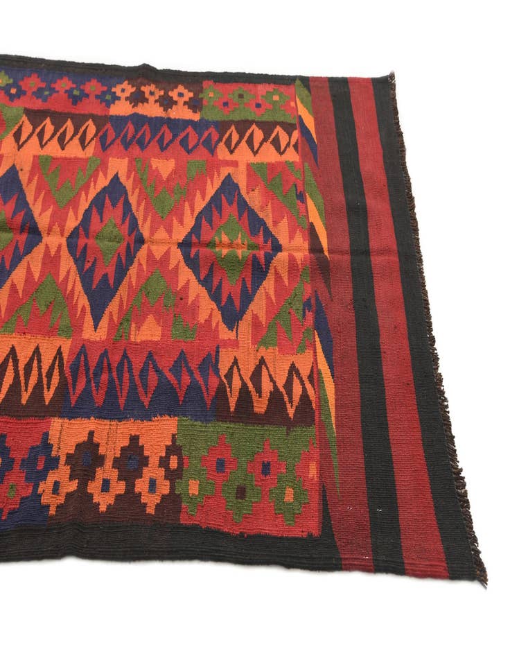 Detail image of  4' 4 x 11' 1  Hand Woven Kilim Afghan Wool Runner Rug