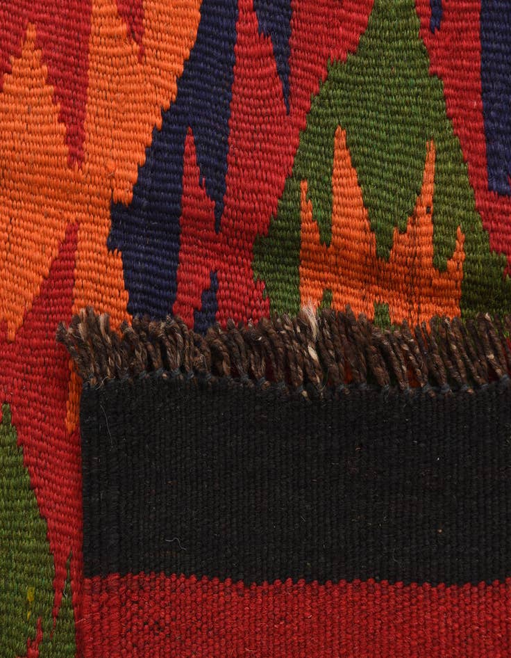 Detail image of  4' 4 x 11' 1  Hand Woven Kilim Afghan Wool Runner Rug