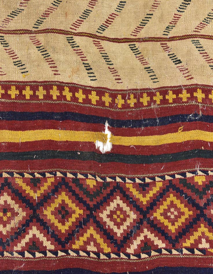 Detail image of  5' 10 x 12' 7  Hand Woven Kilim Fars Wool Runner Rug
