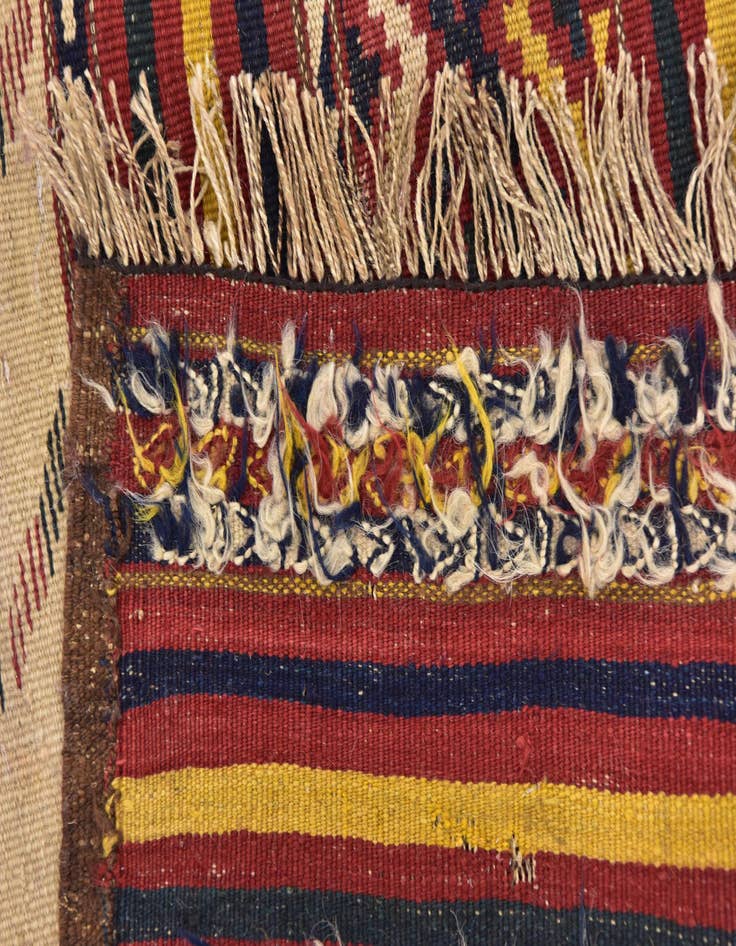 Detail image of  5' 10 x 12' 7  Hand Woven Kilim Fars Wool Runner Rug
