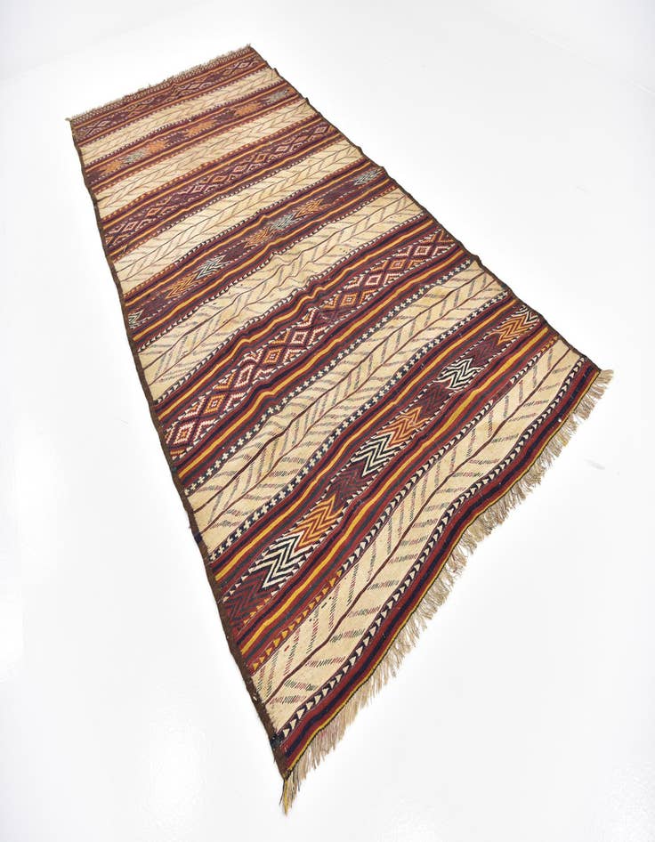 Detail image of  5' 10 x 12' 7  Hand Woven Kilim Fars Wool Runner Rug