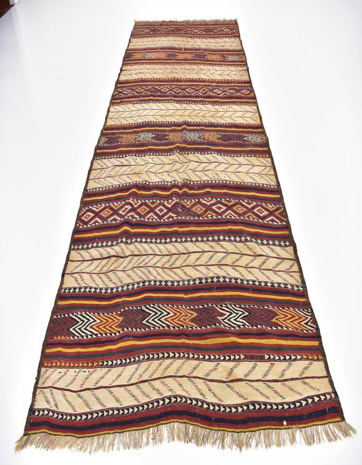 Detail image of  5' 10 x 12' 7  Hand Woven Kilim Fars Wool Runner Rug