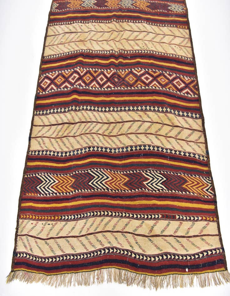 Detail image of  5' 10 x 12' 7  Hand Woven Kilim Fars Wool Runner Rug