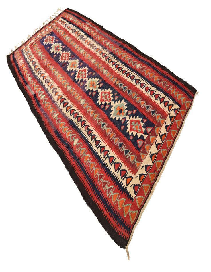 Detail image of  4' 5 x 9'  Hand Woven Kilim Fars Wool Runner Rug