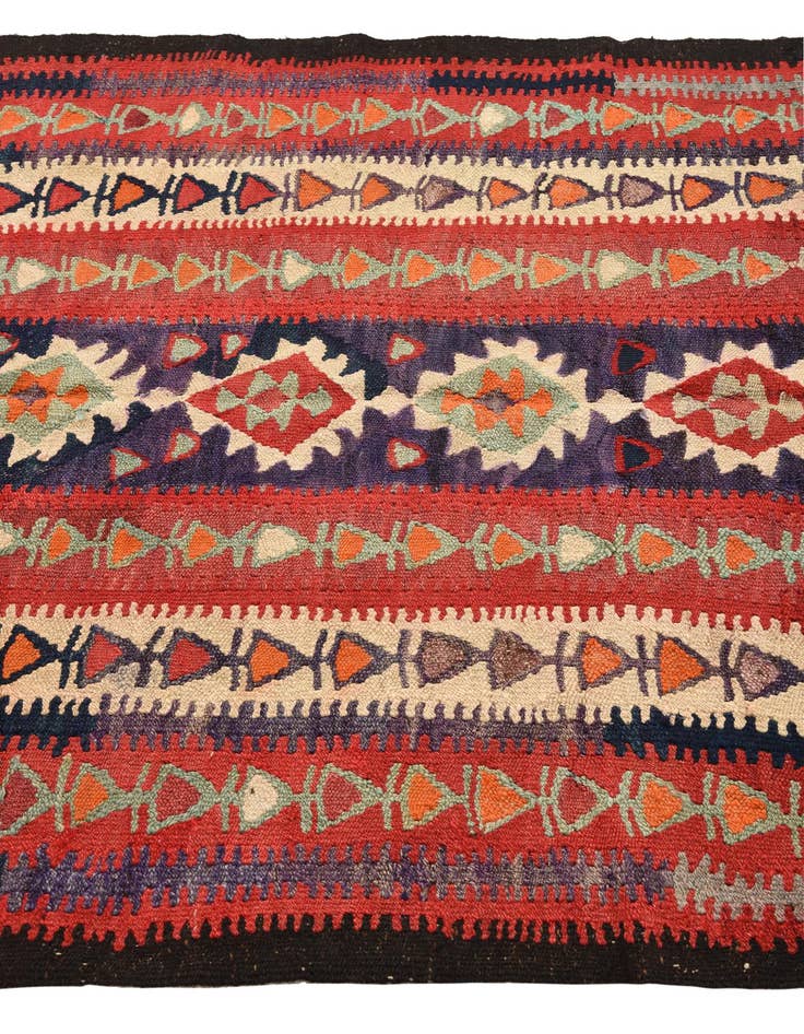 Detail image of  4' 5 x 9'  Hand Woven Kilim Fars Wool Runner Rug