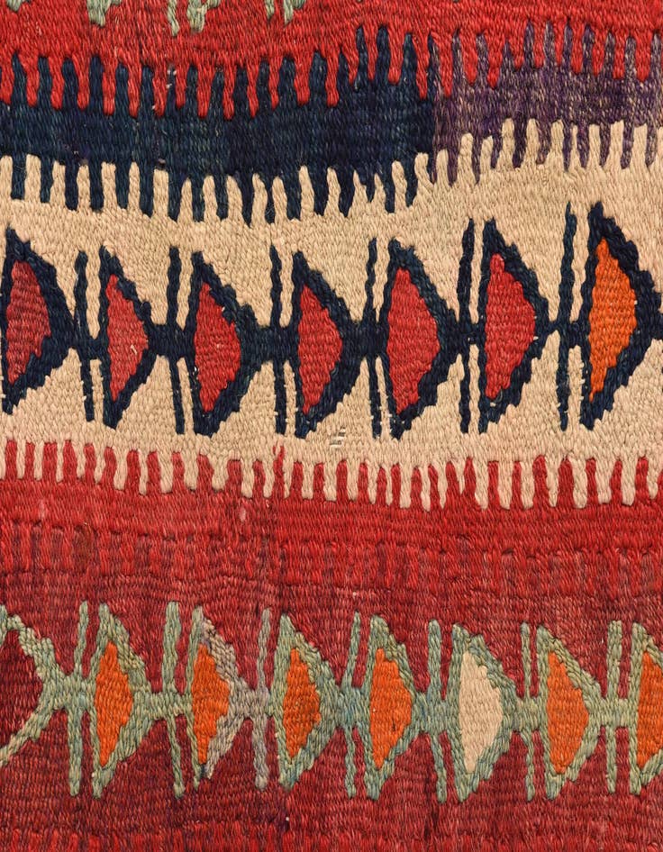 Detail image of  4' 5 x 9'  Hand Woven Kilim Fars Wool Runner Rug