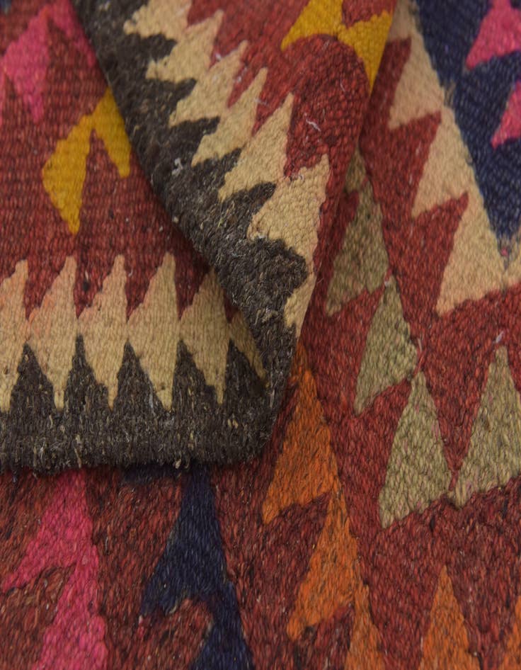 Detail image of  4' x 9'  Hand Woven Kilim Fars Wool Runner Rug