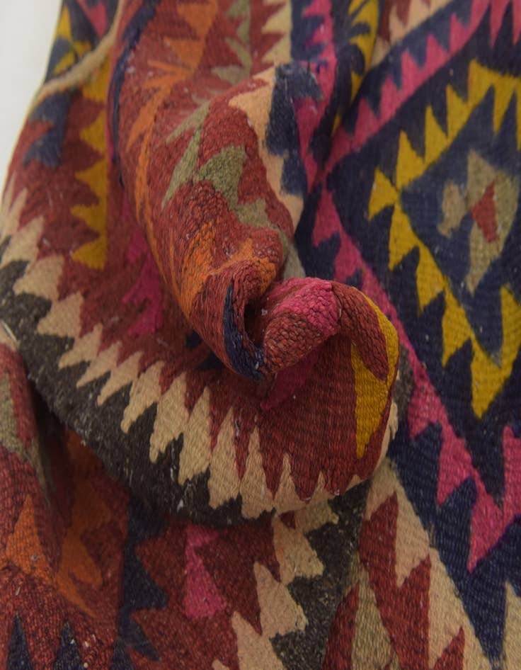 Detail image of  4' x 9'  Hand Woven Kilim Fars Wool Runner Rug