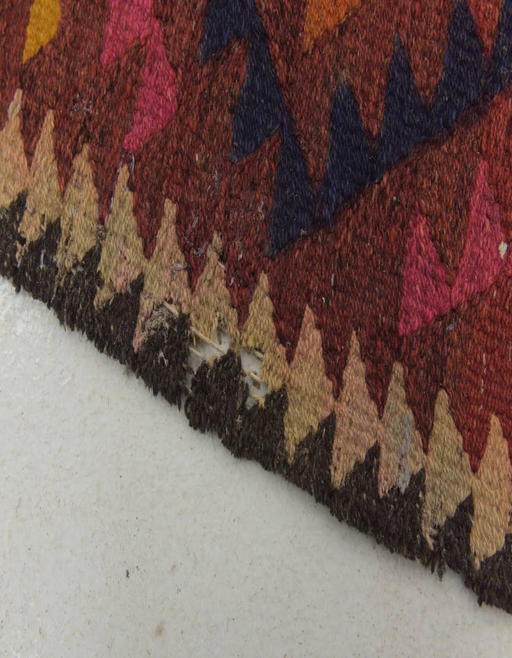 Detail image of  4' x 9'  Hand Woven Kilim Fars Wool Runner Rug
