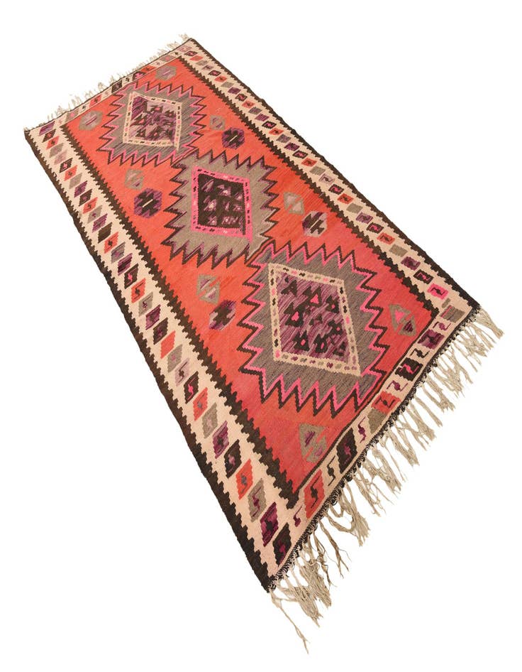 Detail image of  4' 4 x 7' 10  Hand Woven Kilim Fars Wool Runner Rug
