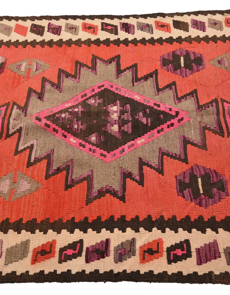 Detail image of  4' 4 x 7' 10  Hand Woven Kilim Fars Wool Runner Rug
