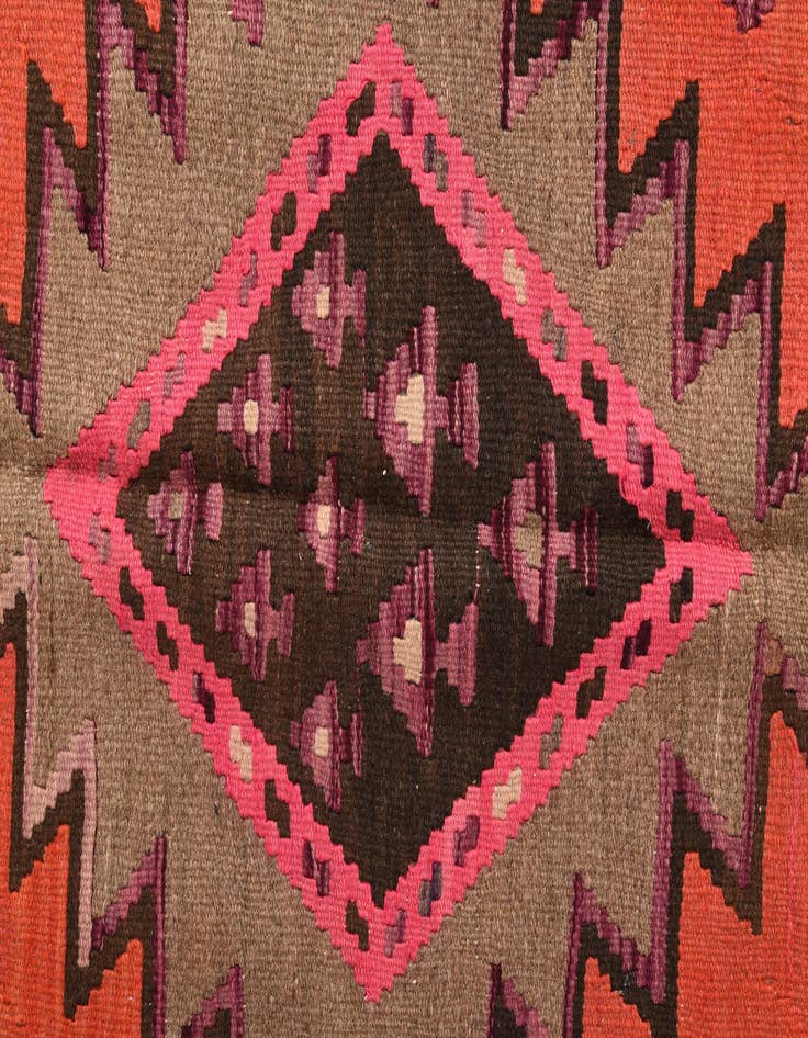 Detail image of  4' 4 x 7' 10  Hand Woven Kilim Fars Wool Runner Rug