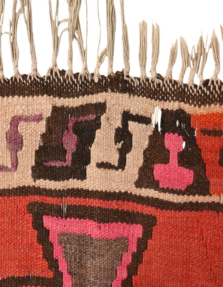 Detail image of  4' 4 x 7' 10  Hand Woven Kilim Fars Wool Runner Rug