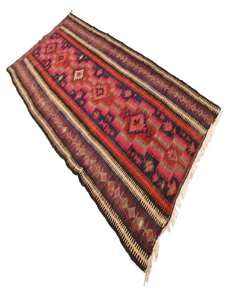 Detail image of  4' 10 x 10' 3  Hand Woven Kilim Fars Wool Runner Rug