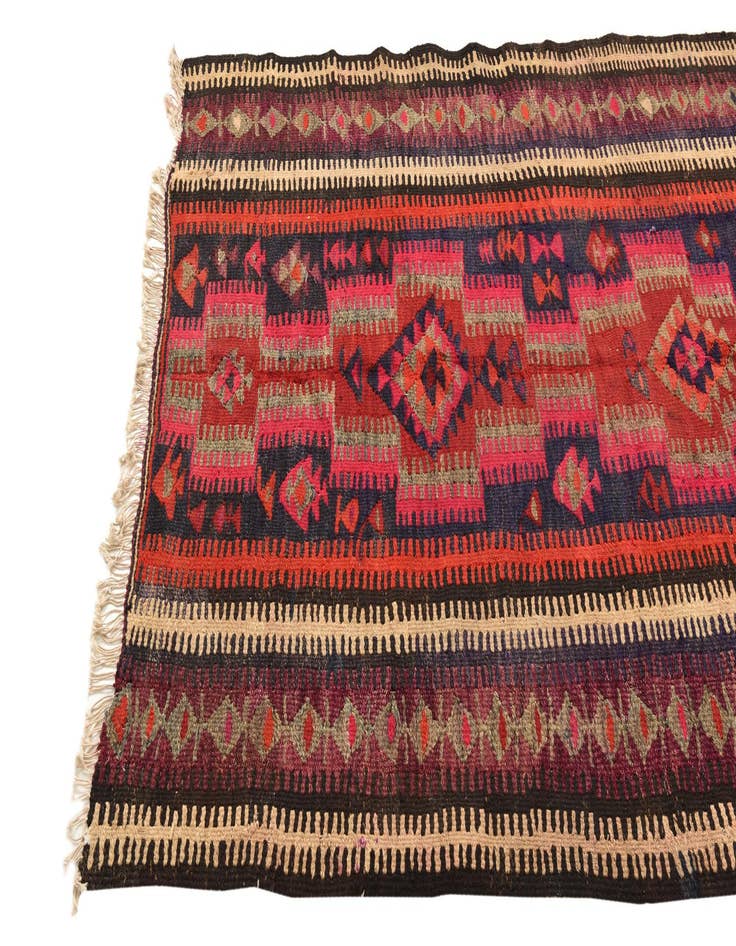 Detail image of  4' 10 x 10' 3  Hand Woven Kilim Fars Wool Runner Rug