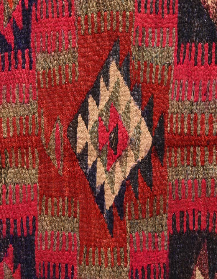 Detail image of  4' 10 x 10' 3  Hand Woven Kilim Fars Wool Runner Rug
