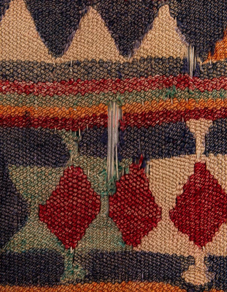 Detail image of  3' 9 x 8' 7  Hand Woven Kilim Fars Wool Runner Rug