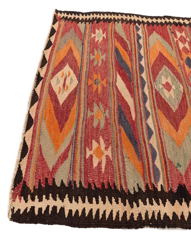 Detail image of  3' 9 x 8' 7  Hand Woven Kilim Fars Wool Runner Rug
