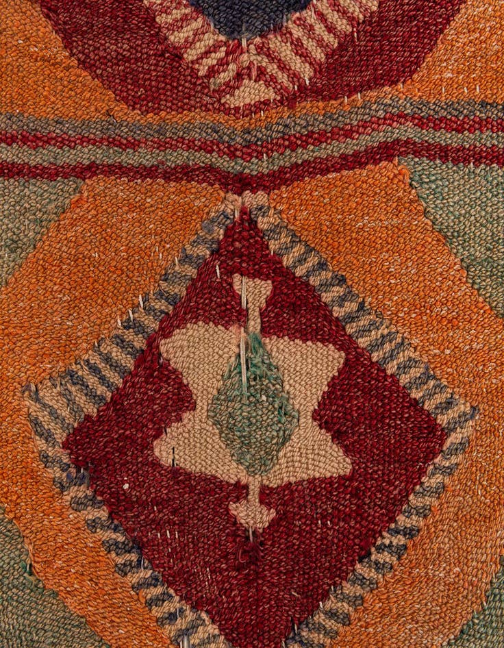 Detail image of  3' 9 x 8' 7  Hand Woven Kilim Fars Wool Runner Rug