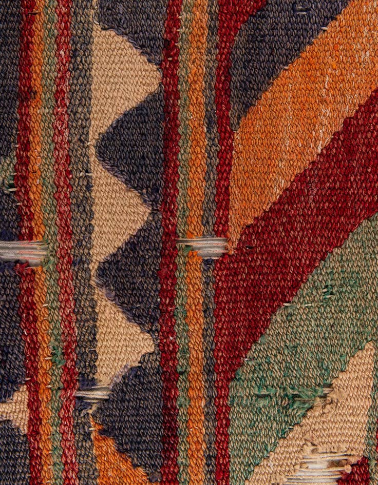 Detail image of  3' 9 x 8' 7  Hand Woven Kilim Fars Wool Runner Rug