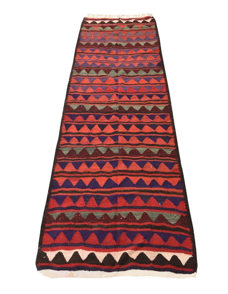 Detail image of  3' 9 x 8'  Hand Woven Kilim Fars Wool Runner Rug