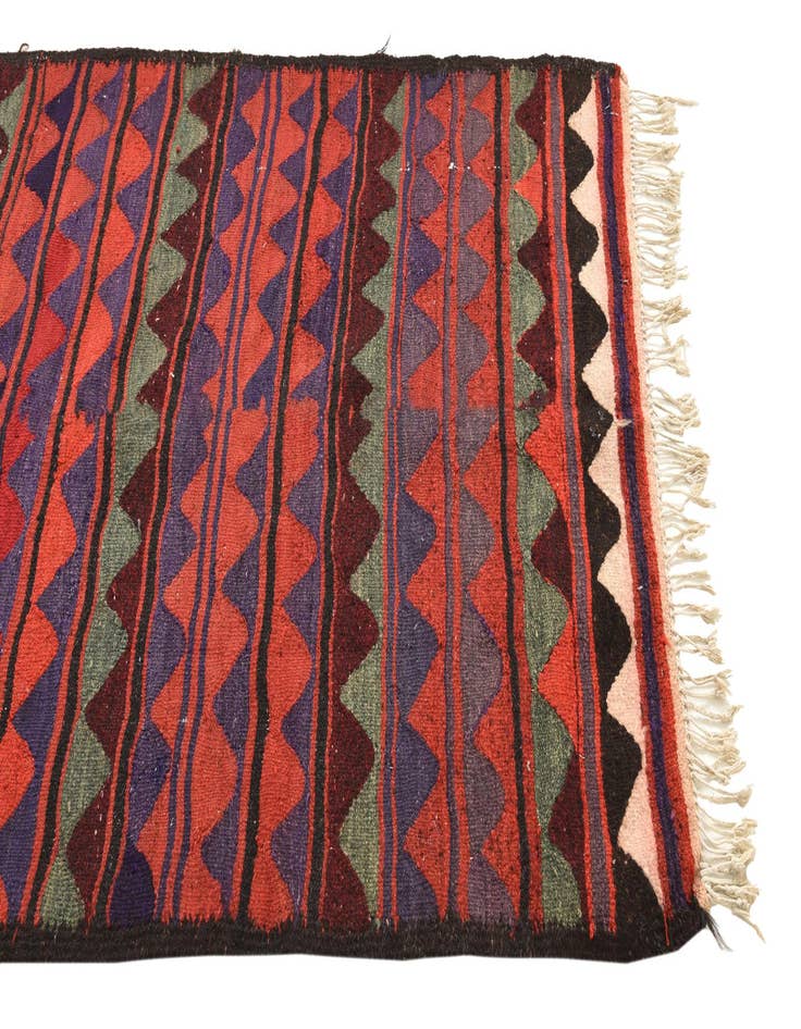 Detail image of  3' 9 x 8'  Hand Woven Kilim Fars Wool Runner Rug