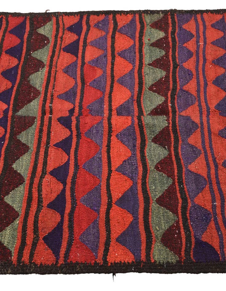 Detail image of  3' 9 x 8'  Hand Woven Kilim Fars Wool Runner Rug