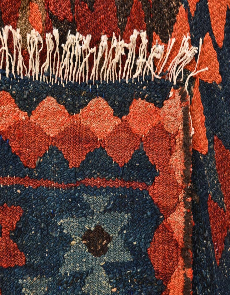 Detail image of  3' 10 x 7' 4  Hand Woven Kilim Fars Wool Runner Rug