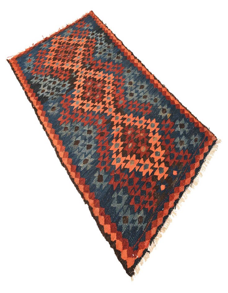 Detail image of  3' 10 x 7' 4  Hand Woven Kilim Fars Wool Runner Rug