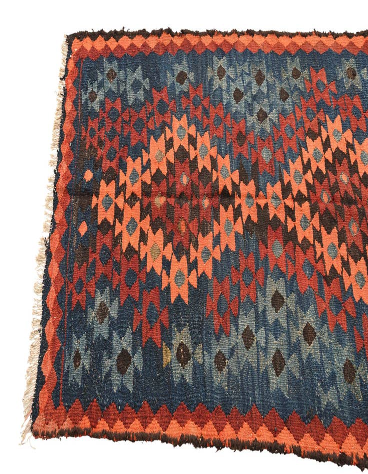 Detail image of  3' 10 x 7' 4  Hand Woven Kilim Fars Wool Runner Rug