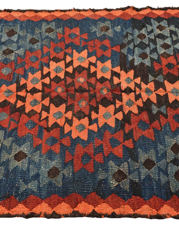 Detail image of  3' 10 x 7' 4  Hand Woven Kilim Fars Wool Runner Rug